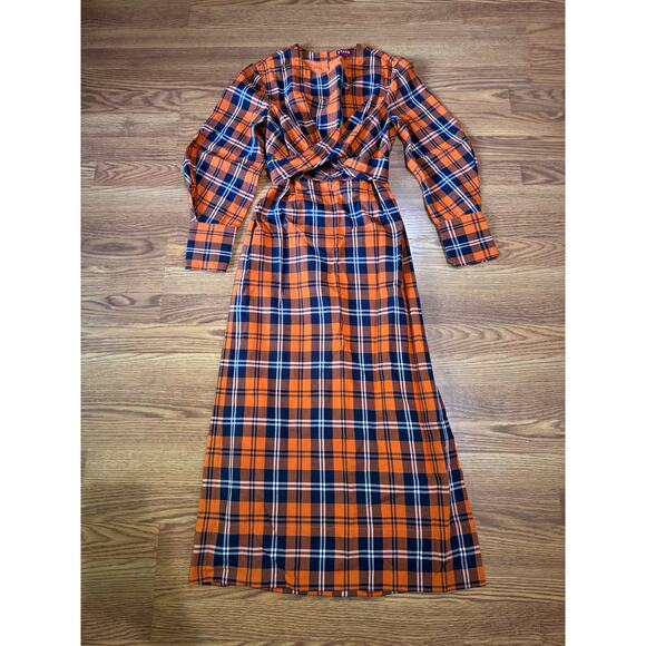 STAUD open back midi gingham Crosshill Dress size size small - Picture 10 of 12